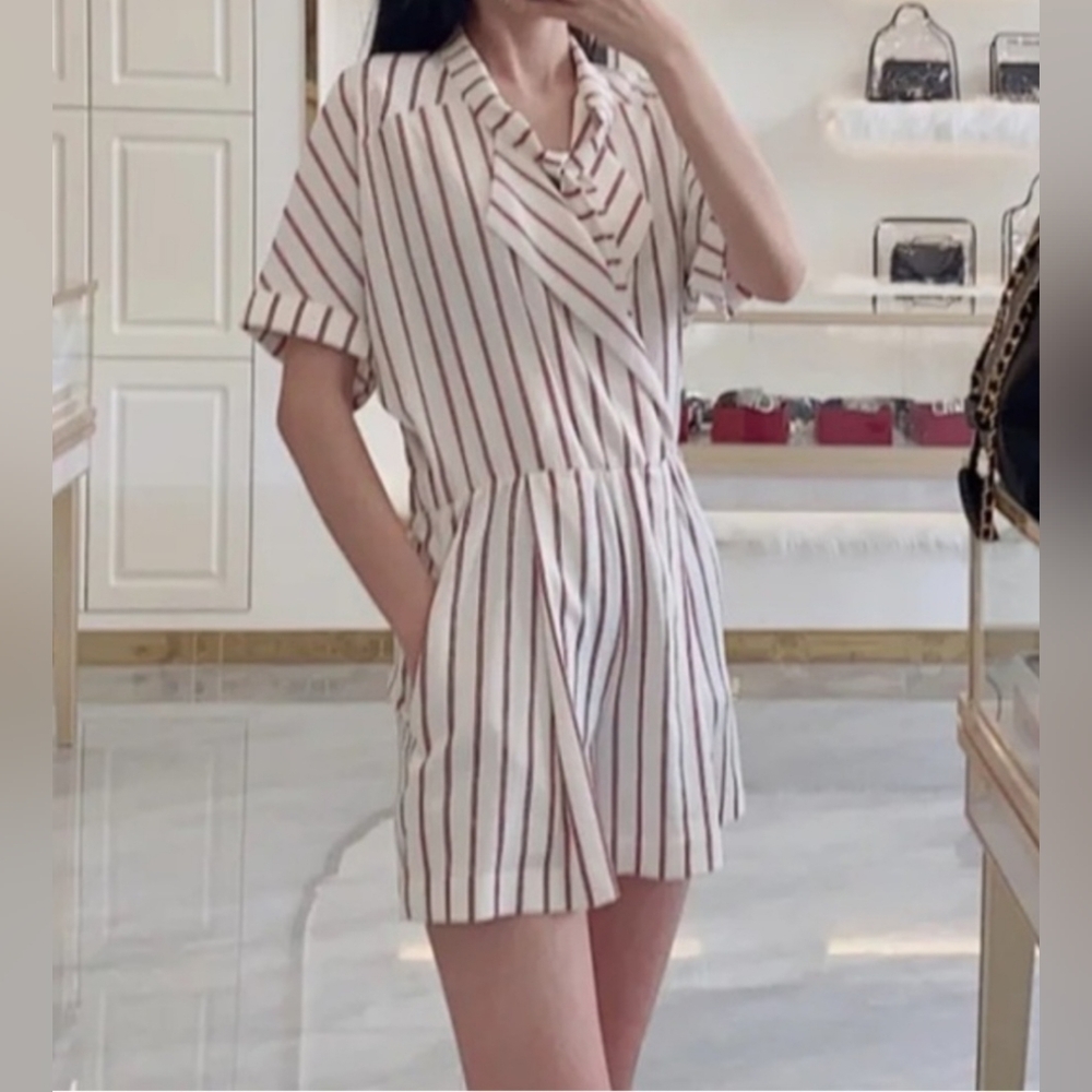Maje Red and White Striped Garment